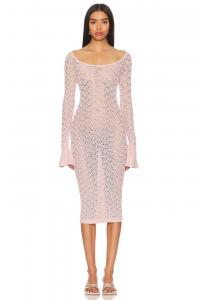 Платье миди netia с длинными рукавами Tularosa, розовый