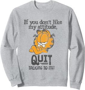 Толстовка «Гарфилду не нравится мой характер, перестань со мной разговаривать!», серая Garfield
