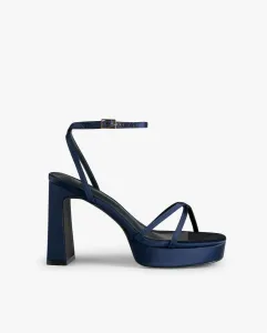 Женские босоножки на каблуке с платформой и ремешком на щиколотке Mim, темно-синий