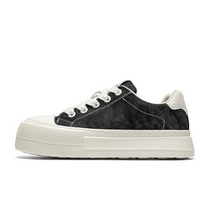 Мужские кроссовки для скейтбординга с низким верхом, амортизирующие, увеличивающие высоту, устойчивые к истиранию, дышащие и нескользящие PAIBLOKS, Black