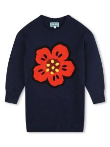 Kenzo Kids трикотажное платье Boke Flower, синий