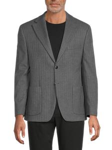 Спортивное пальто классического кроя из шерстяной смеси с узором ёлочка Michael Kors, цвет Medium Grey