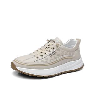 Mulinsen Мужские бежевые повседневные низкие кеды с амортизацией, отскоком, устойчивостью к истиранию, легкие, дышащие и нескользящие, цвет Beige