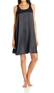 Ночная рубашка Lindsay из атласа и рубчика черного цвета PJ Harlow