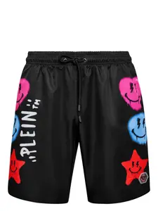 Плавки-шорты с графичным принтом Philipp Plein, черный