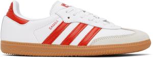 Бело-красные кроссовки Samba OG Adidas Originals, Cloud white/Solar red/Off white
