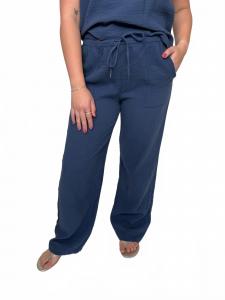 Широкие брюки с низкой посадкой в тихоокеанском синем Bobi