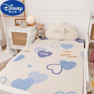 Disney Простыня на резинке для детской кровати 90х190 см, хлопок, рисунок Cream Heart - Blue