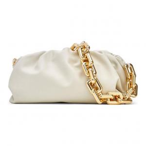 Bottega Veneta Клатч на одно плечо из телячьей кожи женский белый