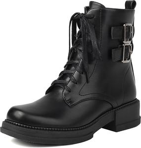 Женские ботинки Roimaash со шнуровкой, высокие до щиколотки, с массивной подошвой, 075 Black