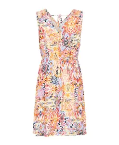 Платье икат с многоцветной геранью Ichi, мультиколор