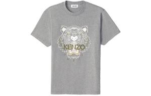 Классическая мужская футболка с головой тигра серого цвета Kenzo, серый