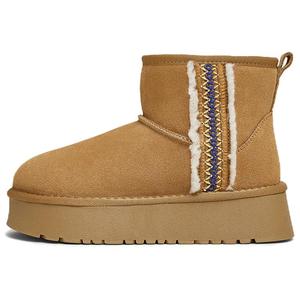 TATA Короткие полусапожки зимние женские хаки/желто-коричневый - желто-коричневый (искусственная шерсть), цвет Yellow Brown (Faux Wool Lining)