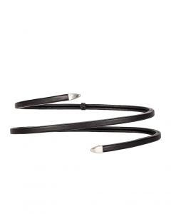 Ремень Bottega Veneta Leather Snake, цвет Black & Silver