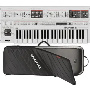 Синтезатор-клавишный инструмент UDO Audio Super 6 ST49 с 12 голосами - белый, комплект с сумкой для переноски