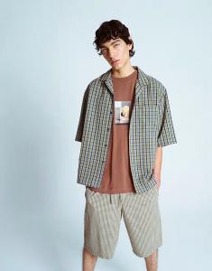 Рубашка Topman с короткими рукавами и текстурированной клеткой