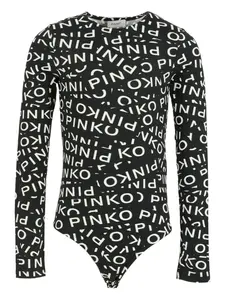 Боди с логотипом Pinko Kids, черный