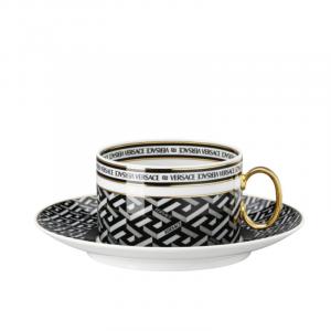 Rosenthal Versace La Greca Signature Черная чашка из 2 предметов 0,20 л Rosenthal meets Versace, белый/золотой/черный