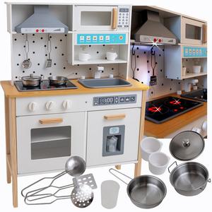 Деревянная кухня для детей Большая интерактивная с подсветкой КАШКИ LIGHT SOUND XXL Монтессори Doris