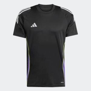 ADIDAS Женская/мужская футбольная тренировочная майка Tiro 24, чёрно-фиолетовая