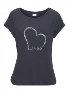 Рубашка с короткими рукавами темно-синего цвета LASCANA