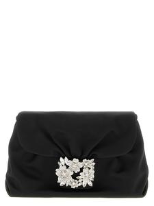 Клатч «Bouquet Strass Drape mini» Roger Vivier, черный