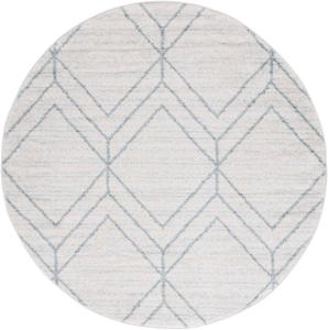 Ковер SAFAVIEH, 183 x 183 см, Adirondack Collection, круглый, Grey & Blue, геометрический рисунок, без ворса и простой в уходе, идеально для прихожей, гостиной, холла (ADR241K)