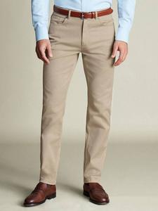 Джинсы Slim Fit из хлопковой смеси с пятью карманами Charles Tyrwhitt, Stone