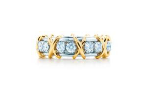 TIFFANY & CO. Шестнадцать каменных колец для женщин синие с золотом