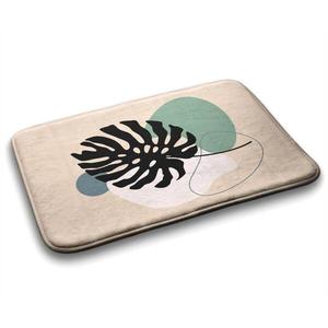 Коврик для ванной Tulup Blatt Farn, 90x1x90 см, бежевый