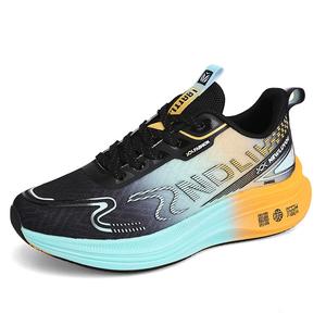 Дышащие низкие повседневные туфли для мужчин King Jinmai, Black Apricot Yellow