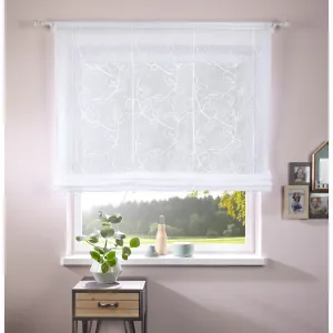 Римская штора для дома «Adele», с карнизом, с вышивкой Home Affaire, белый