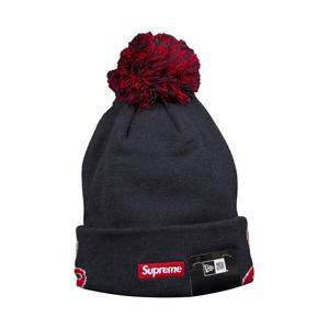 Шапка-бини Supreme x New Era с манжетами темно-синего цвета