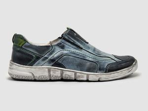 Мужские повседневные кожаные туфли синего цвета KCR Group