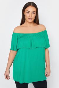 Многослойный топ с открытыми плечами Evans, зеленый
