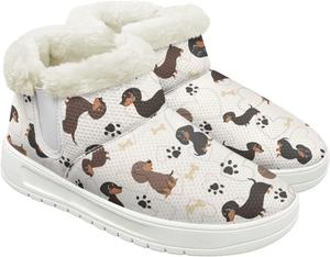 Женские зимние ботинки для снега с теплой изоляцией, для холодной погоды на улице, легкие, с флисовой подкладкой Hechitok, Dachshund Dog Paws