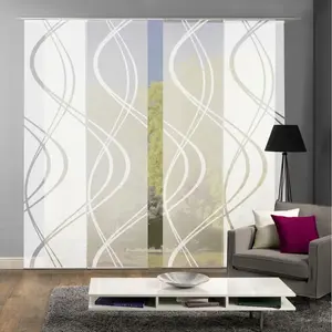 Раздвижная штора DAN на липучке, 4 шт., ВxШ: 245x60 см, включая монтажные аксессуары Home Wohnideen, кремовыйово-белый