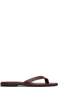 Шлепанцы Burgundy Melody из кожи с перекладиной для пальцев Aeyde