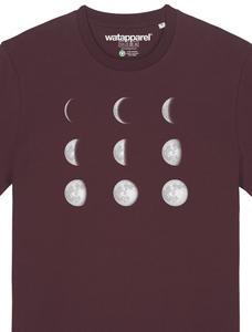 Футболка с принтом MOONPHASES watapparel, темно-красный