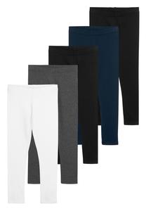 Леггинсы 5 Pack Leggings Next, цвет black/navy blue/grey/white
