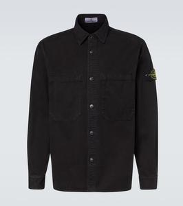 Хлопковая рубашка-оверсайз compass Stone Island, Black