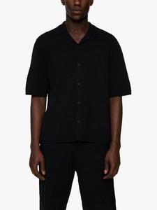 Короткий рукав вязаная блузка из букле J.Lindeberg, Black