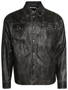 Рубашка Palm Angels с изогнутым логотипом, темно-серый цвет