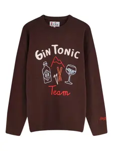 Свитер с вышитым логотипом Mc2 Saint Barth, коричневый