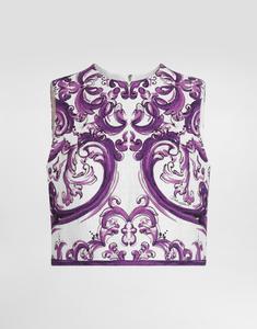 Топ с принтом майолика Dolce & Gabbana, мультиколор