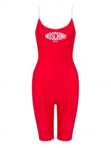 Ромпер без рукавов с логотипом Moschino, красный