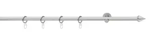 Карниз Good Life "PUNTA", 1 направляющая, фиксированного размера, с кольцами 260 см, Ø16мм, цвет chromfarben