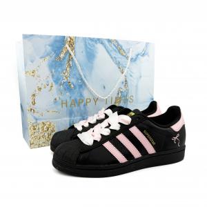 Adidas Originals Низкие кроссовки для скейтбординга SUPERSTAR унисекс, черные, розовые