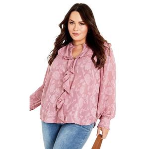Женский топ с рюшами на воротнике Blake plus size Avenue, Mauve