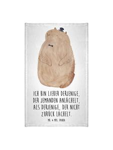 Mr. & Mrs. Panda Белое полотенце с изображением сурка и надписью